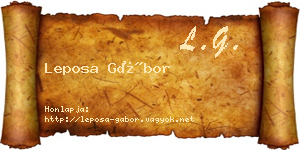 Leposa Gábor névjegykártya